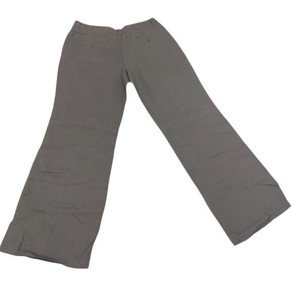 Women's Kenar 100% Linen Wide Leg Size Large Light Gray Pants Neutral Quiet Lux - Picture 12 of 14